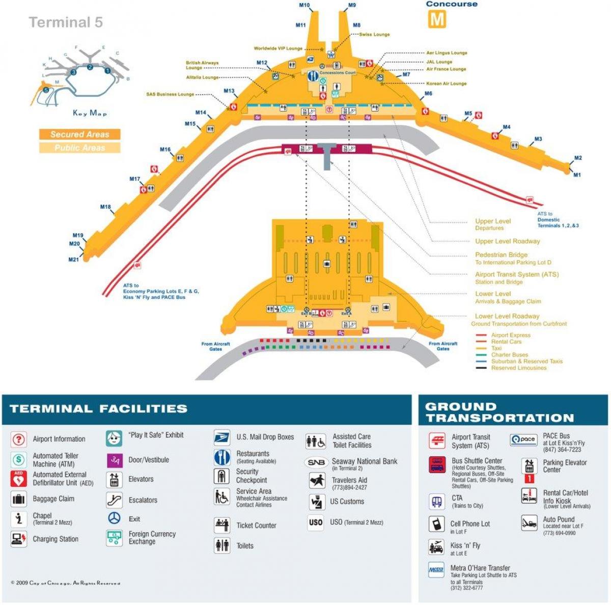 χάρτης της O Hare terminal 5