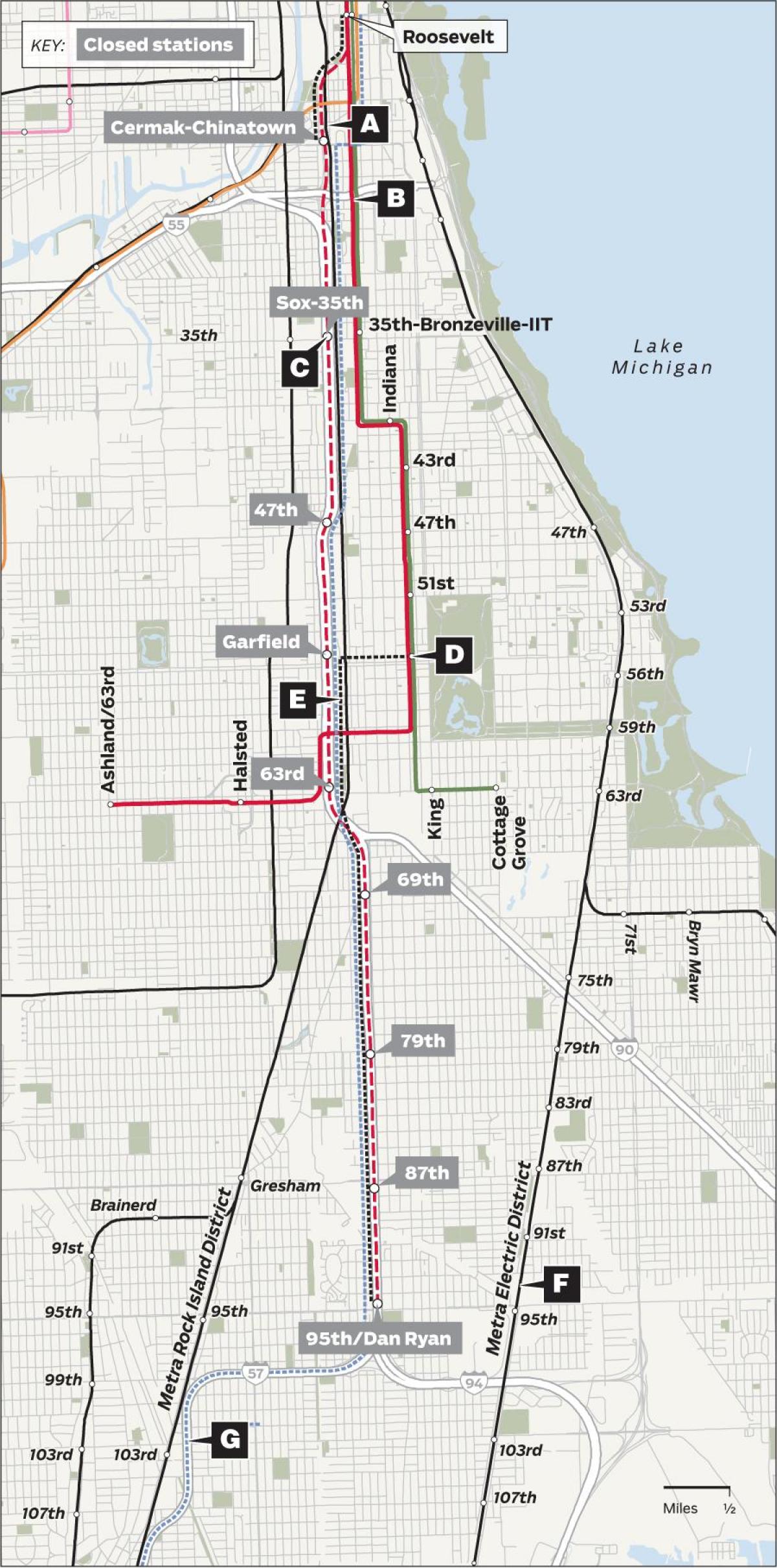 redline Σικάγο εμφάνιση χάρτη