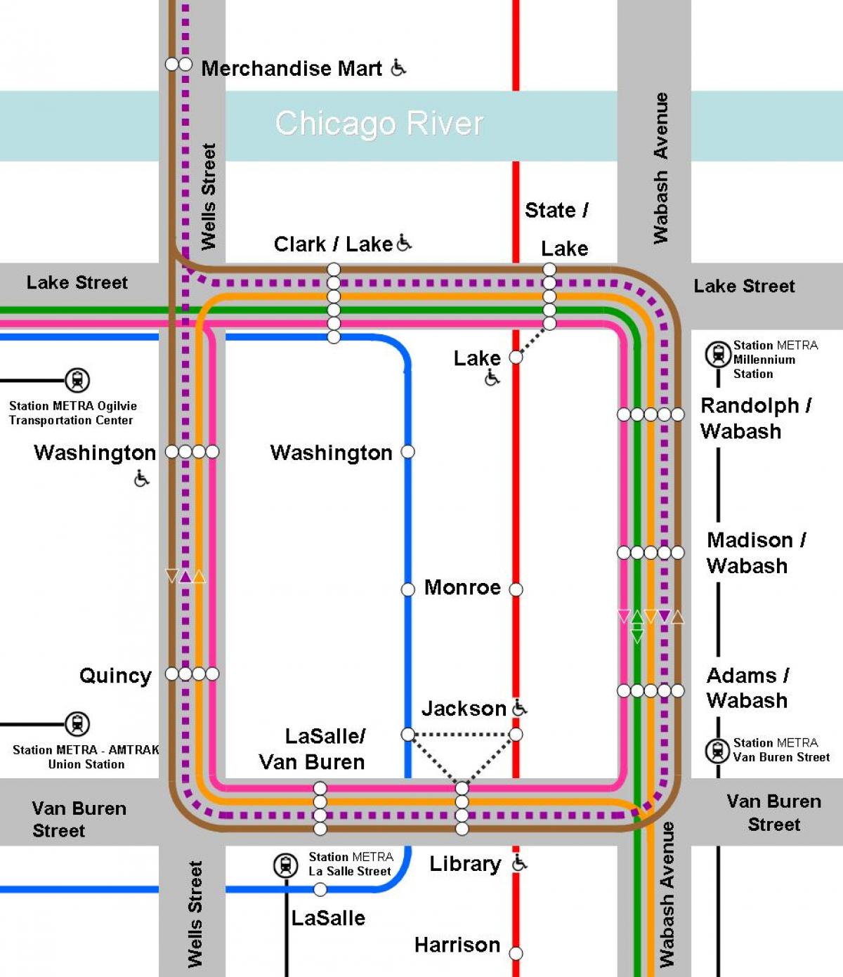 πορτοκαλί γραμμή χάρτη του Σικάγο