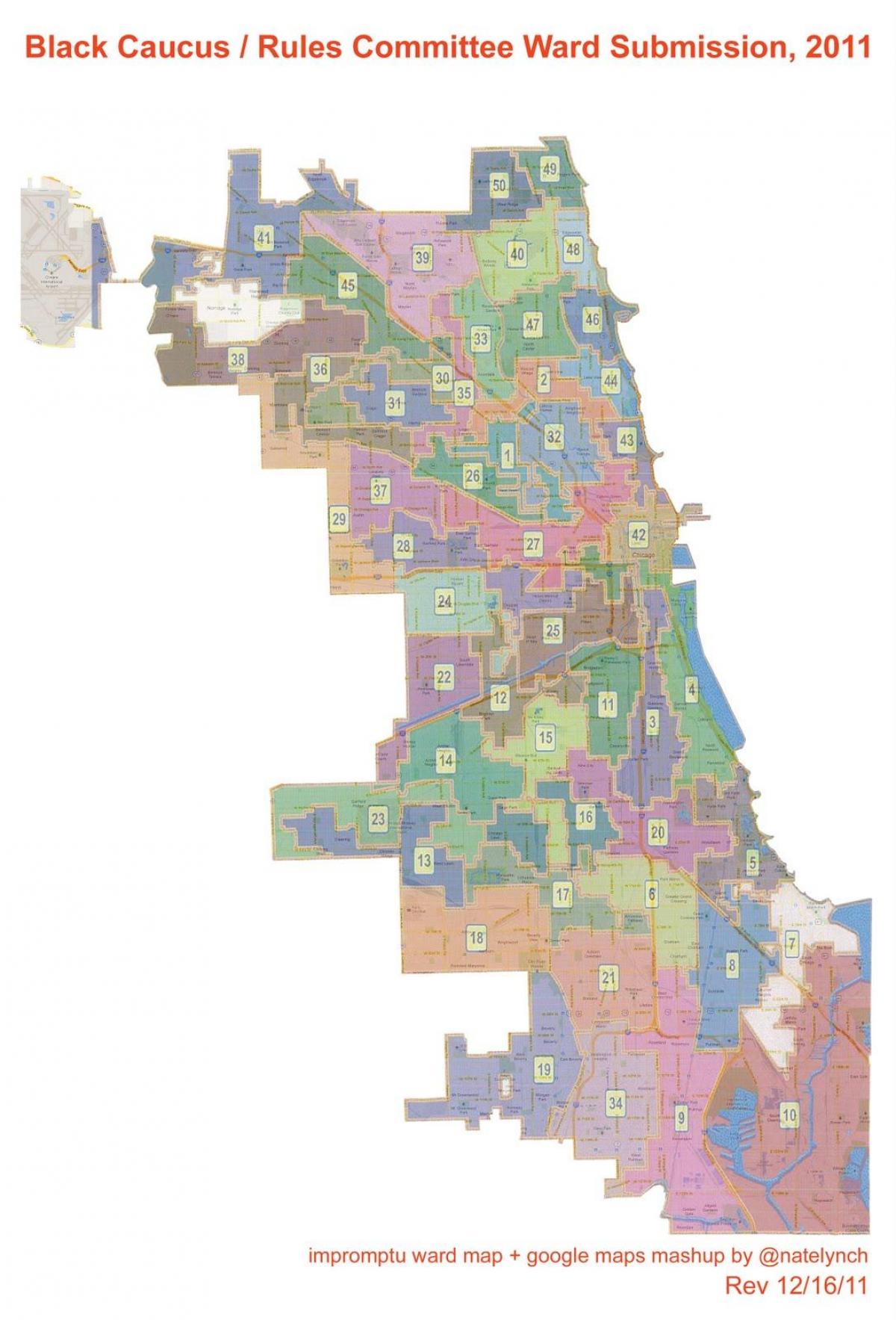 πόλη του Σικάγο πτέρυγα χάρτης