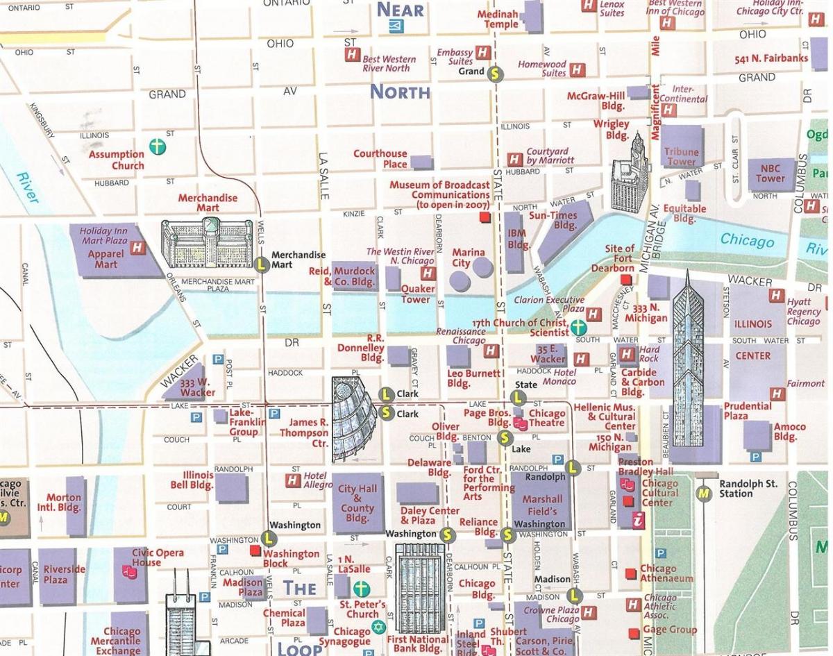 τουριστικό χάρτη του Σικάγο