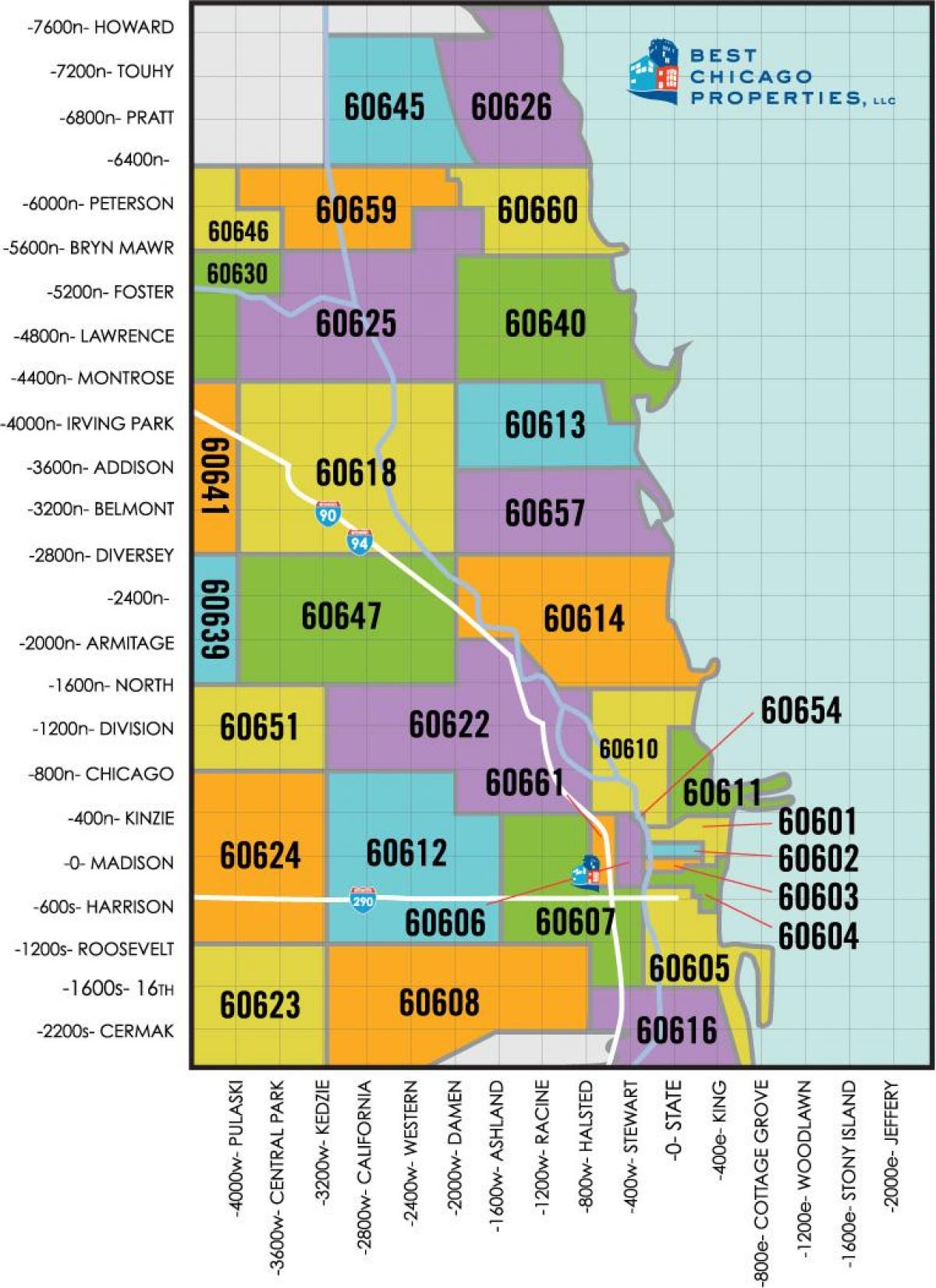 Σικάγο ταχυδρομικό κώδικα χάρτης