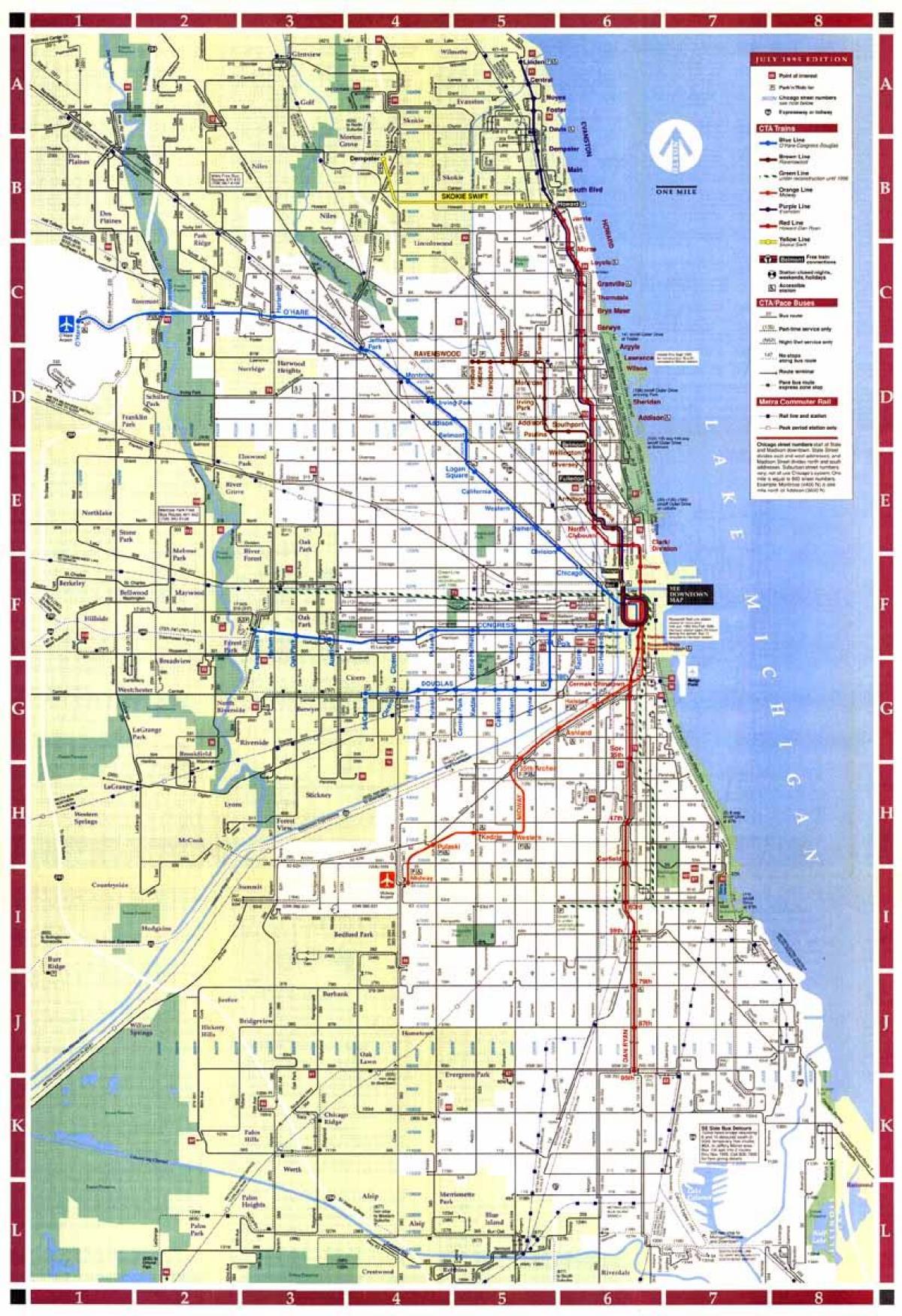 πόλη του Σικάγο εμφάνιση χάρτη