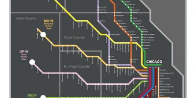 Metra χάρτη του Σικάγο