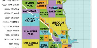 Γειτονιές σε Σικάγο εμφάνιση χάρτη