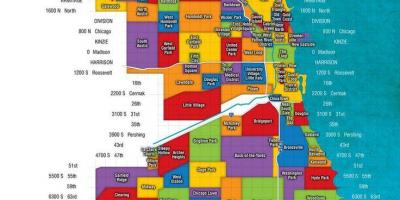 Χάρτης του Σικάγο και τα προάστια