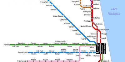 Το μετρό στο Σικάγο εμφάνιση χάρτη