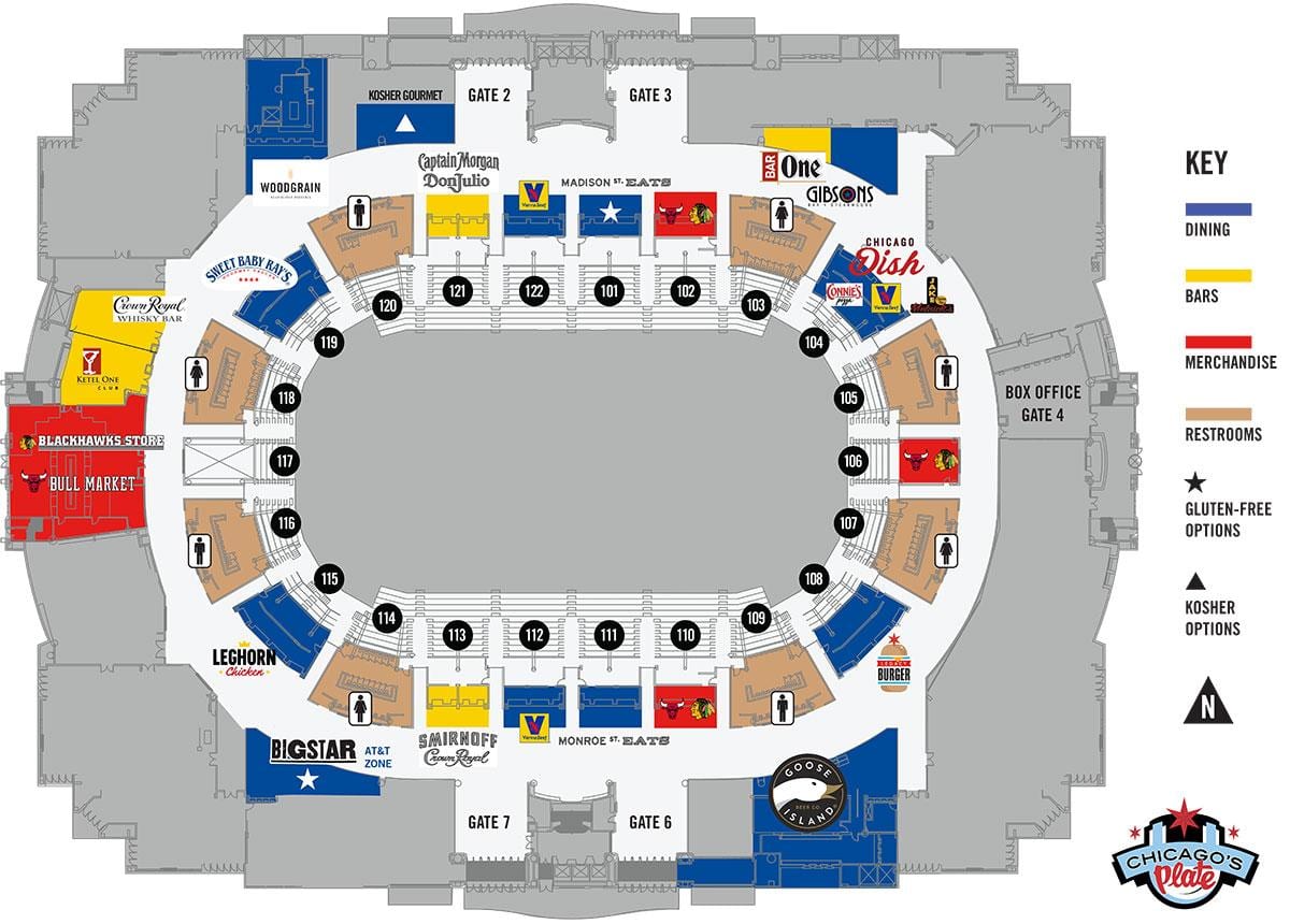 United Center suite χάρτη του Σικάγο