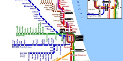 Το μετρό στο Σικάγο εμφάνιση χάρτη